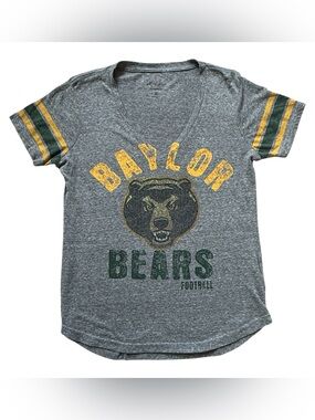 Baylor Bears Rhinestone Football Tee Gray V Neck Game Day Shirt Women’s M Games